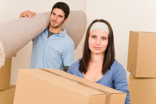 Local moving team handling furniture transport