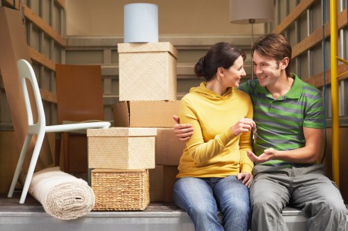 Fragile furniture and valuables being prepared for transport
